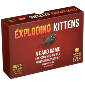 Cartas de Exploding Kittens con diseños graciosos.